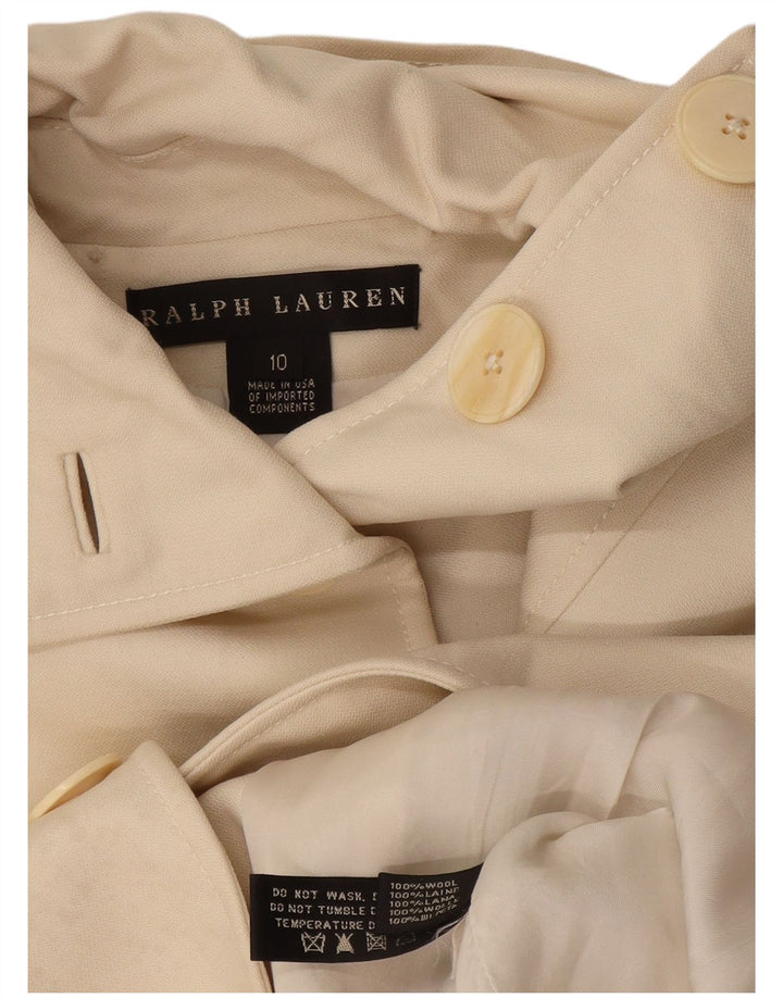 Ralph Lauren Pardessus pour femme US 10 Grande laine blanc cassé