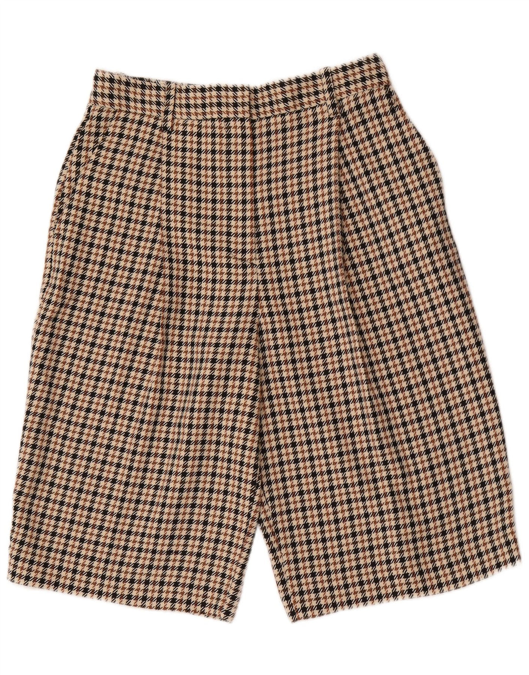 Zara Short Chino Pegged Femme Moyen W28 Marron Pied-de-Poule Polyester