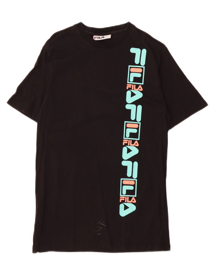 FILA Mens Graphic T-Shirt Top Medium Black Cotton Vintage Fila and Second-Hand Fila from Messina Hembry 