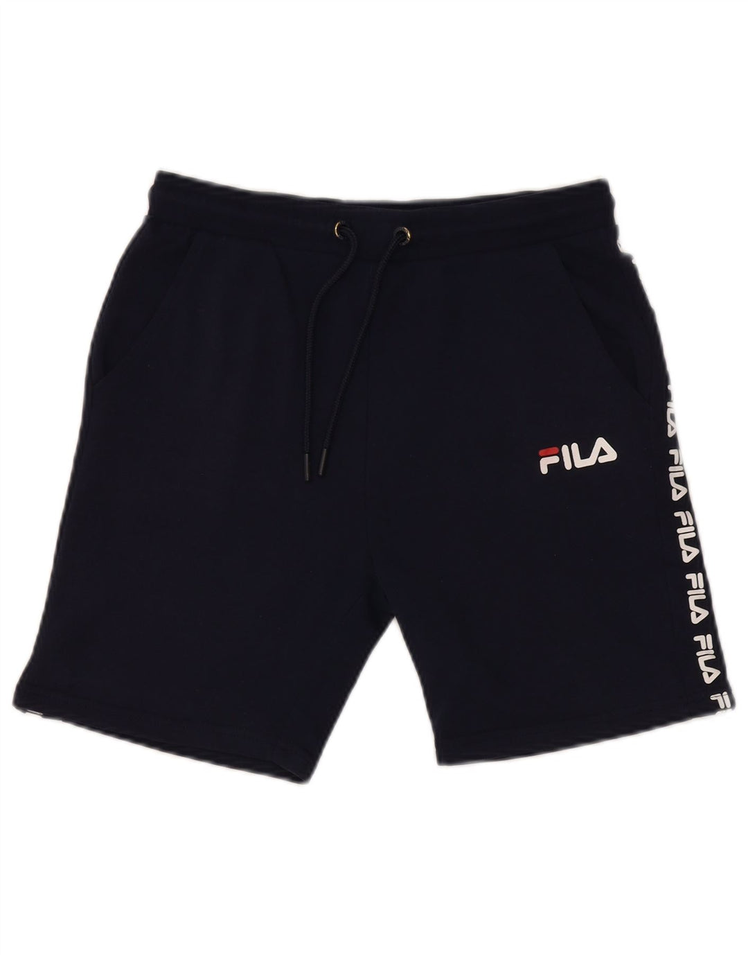 FILA Short de Sport Graphique Garçon 13-14 ans Bleu Marine Polyester