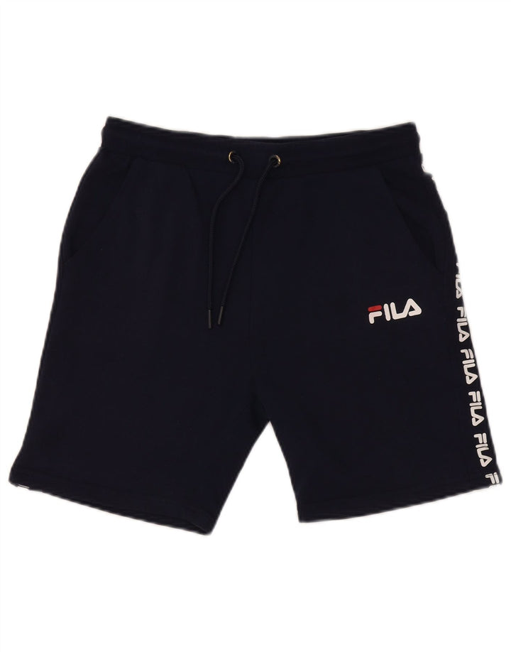 FILA Short de Sport Graphique Garçon 13-14 ans Bleu Marine Polyester