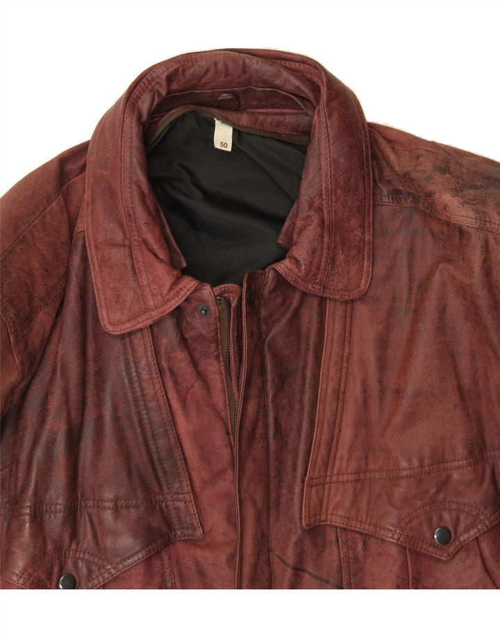 Veste en cuir homme VINTAGE IT 50 grand cuir marron
