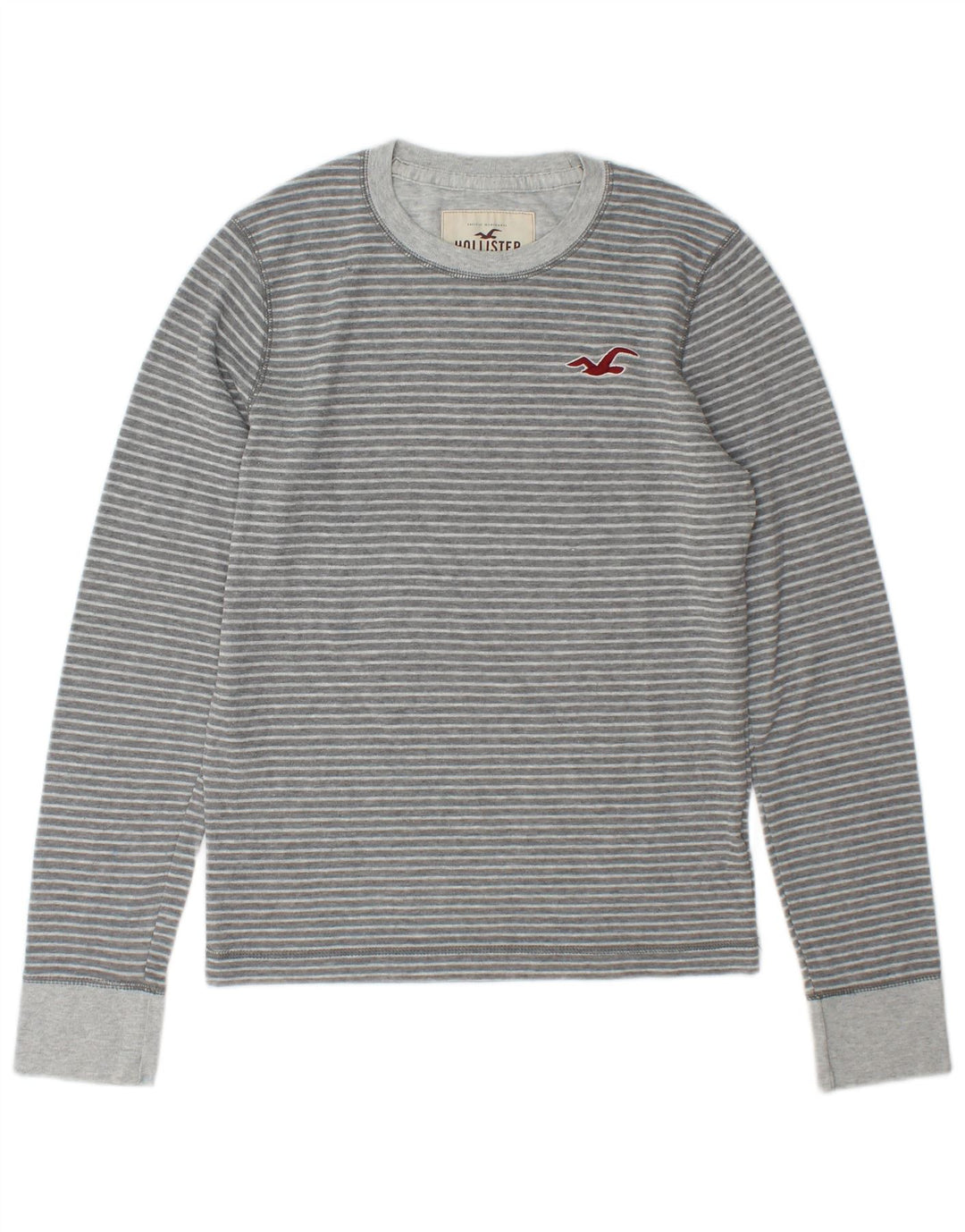 Hollister Haut à manches longues pour homme Petit gris rayé
