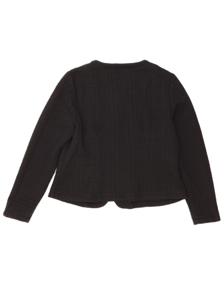 MARKS & SPENCER Veste blazer courte pour femme UK 14 Noir moyen Polyester