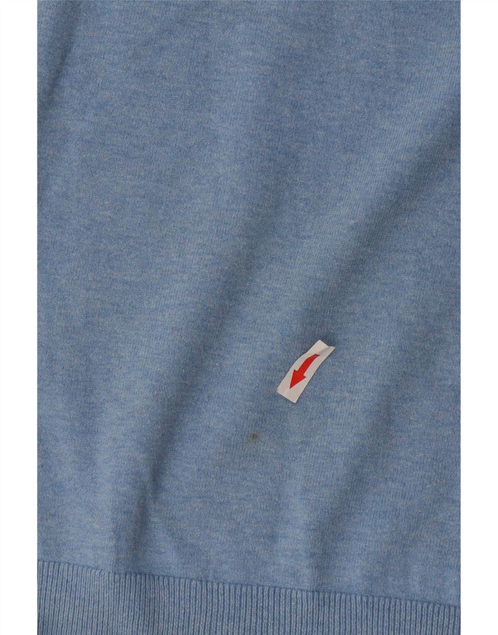 Marks & Spencer Pull à manches courtes et col polo pour homme Bleu moyen
