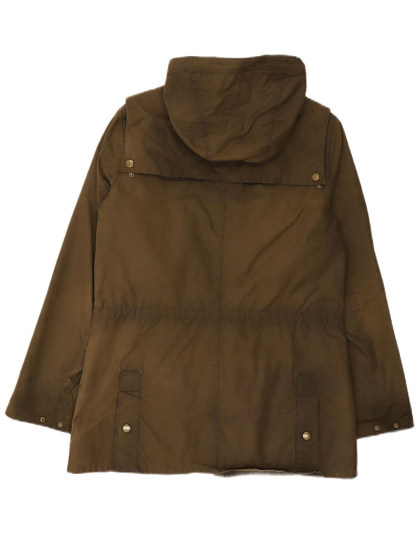 Barbour Veste à capuche en coton ciré pour femme UK 12 Kaki moyen
