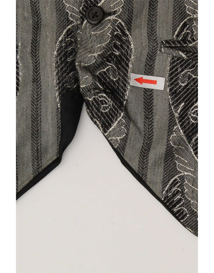 Gilet vintage à motif abstrait pour homme, petite rayonne grise