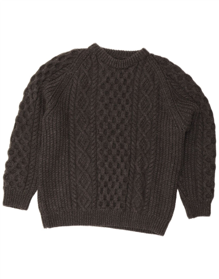 vintage Mens Crew Neck Jumper Pull XL Gris