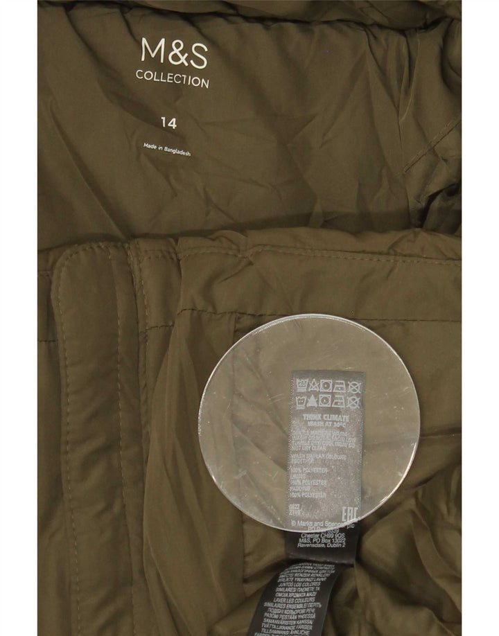 Marks & Spencer Veste matelassée pour femme UK 14 Large Kaki Polyester