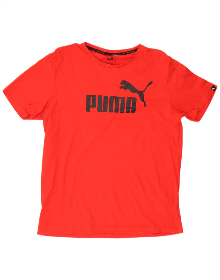 Puma Homme Graphic T-Shirt Top Large Rouge Coton