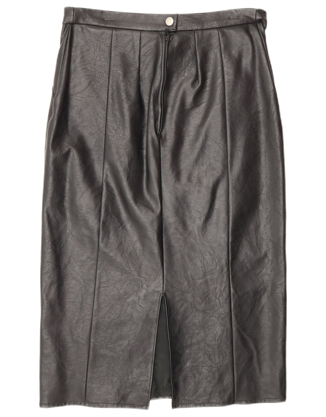 VINTAGE Jupe en cuir femme W28 Cuir noir moyen