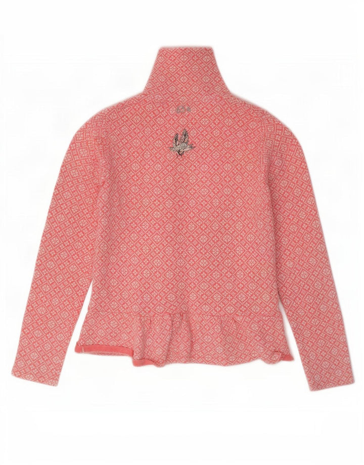 Odd Molly Womens Cardigan Sweater Taille 2 Coton Géométrique Rose Moyen