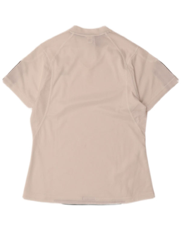 ADIDAS Femmes Climacool T-Shirt Top UK 12 Moyen Blanc Polyester
