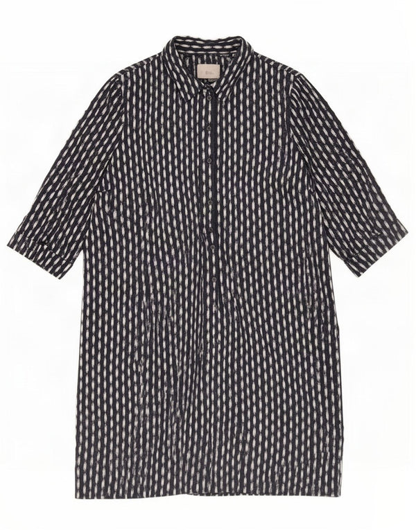 Phase Eight Robe chemise à manches 3/4 pour femme UK 42 Large Noir Ikat Polyester
