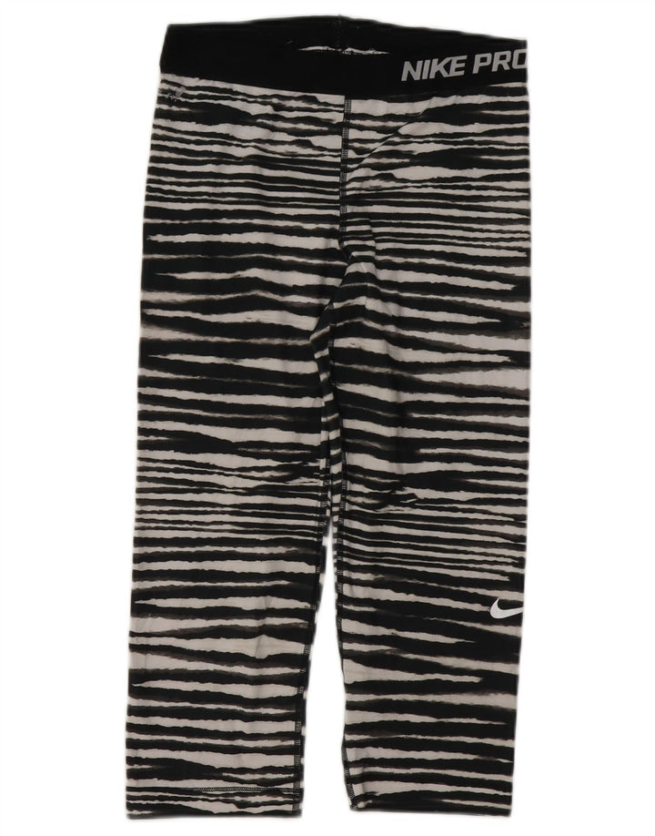 Nike Pantalon de survêtement Capri graphique pour femme UK 12 Medium Noir Rayé