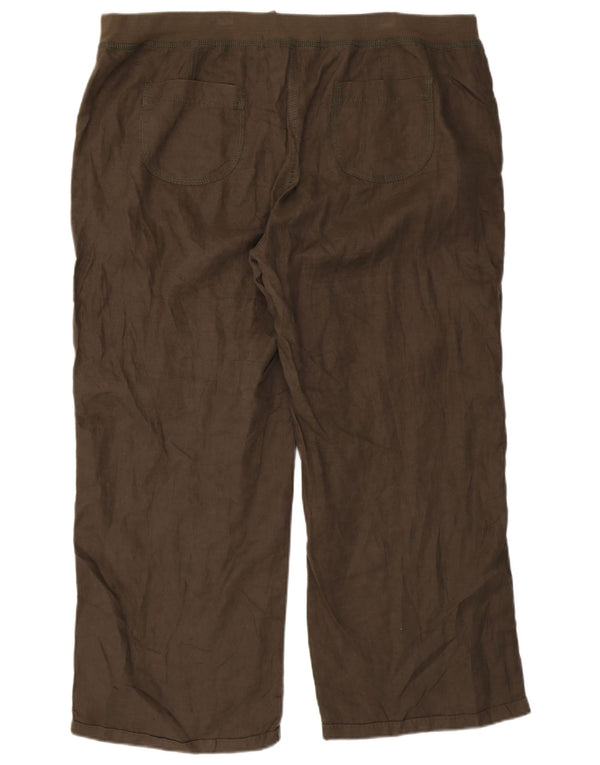 Marks & Spencer Pantalon droit décontracté pour femme UK 20 2XL W40 L28 Kaki