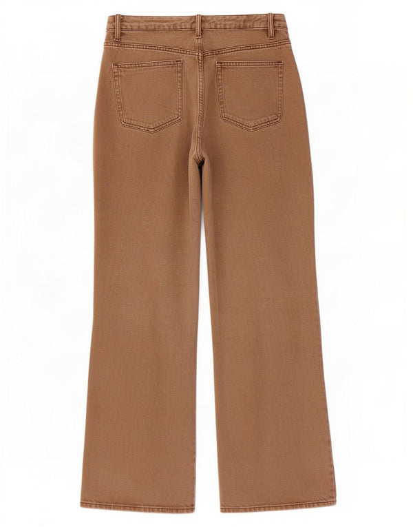 Zara Jean large pour femme EU 44 XL W32 L31 Marron Coton