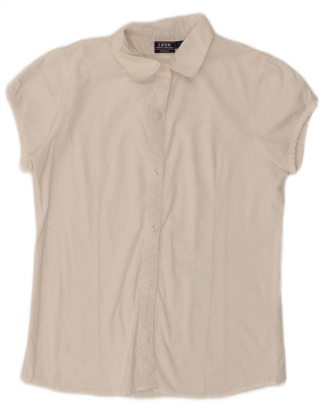 IZOD Chemisier à manches courtes et volants pour fille 14-15 ans Blanc Taille L