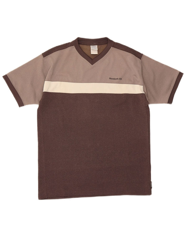 Reebok T-Shirt Homme Marron Small Colorblock