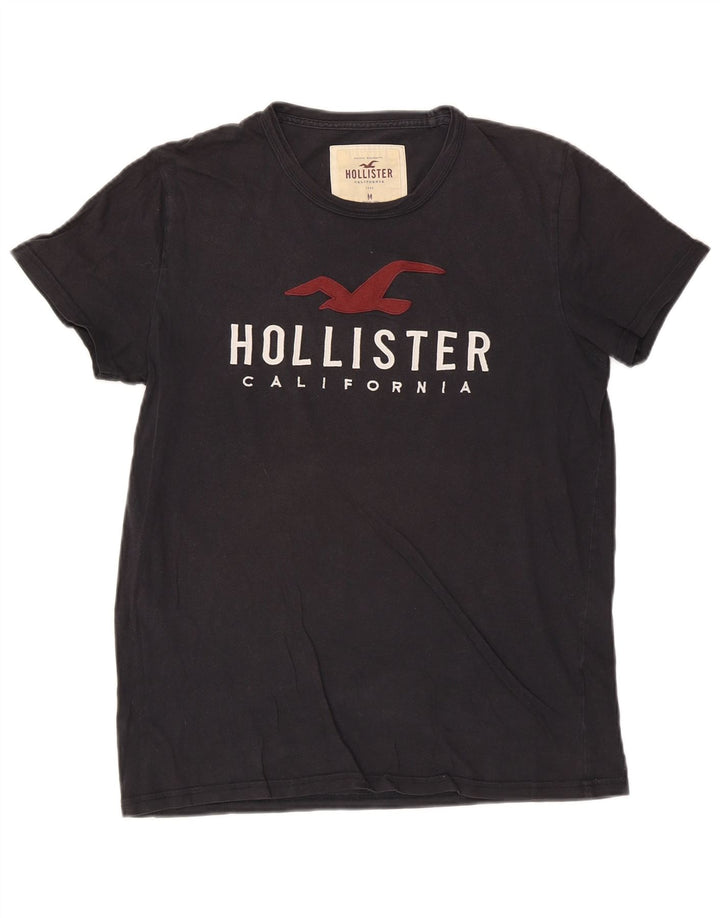 Hollister T-Shirt Graphique Homme Bleu Marine Moyen Coton