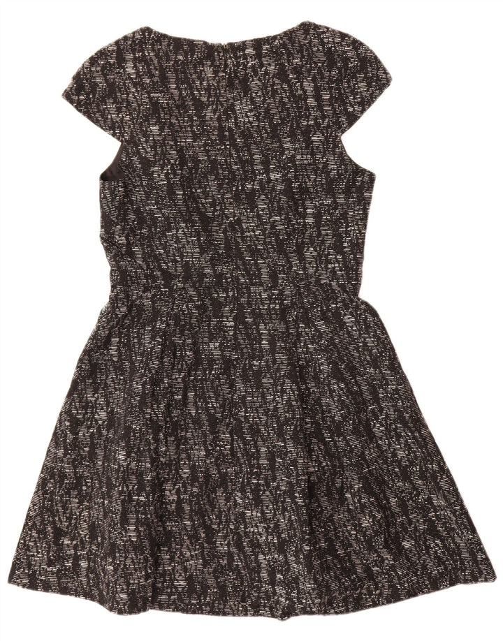 Oasis Robe trapèze pour femme UK 44 Medium Noir Moucheté Viscose