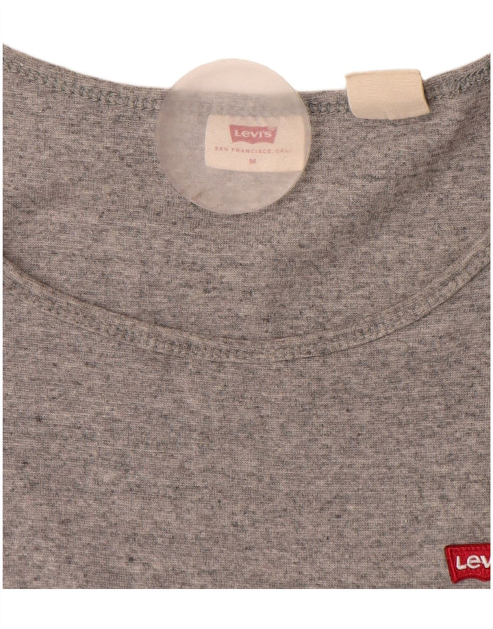 Levi's T-Shirt Femme UK 12 Gris Moyen Moucheté Coton