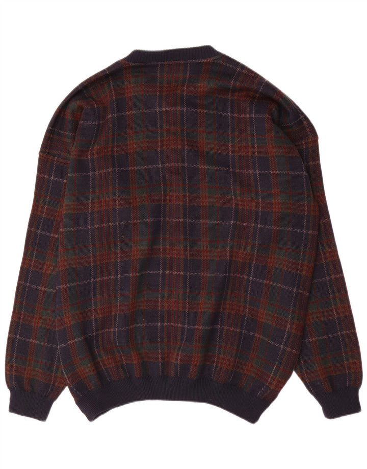 Canda Pull Cardigan Homme 2XL Acrylique à Carreaux Multicolore