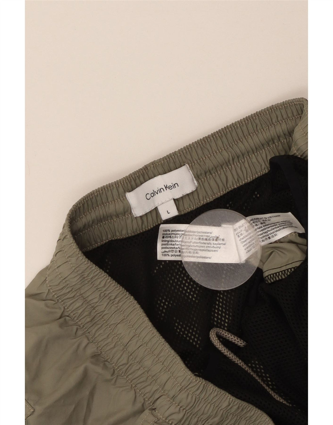 Calvin Klein Short de bain graphique pour homme Kaki Colorblock