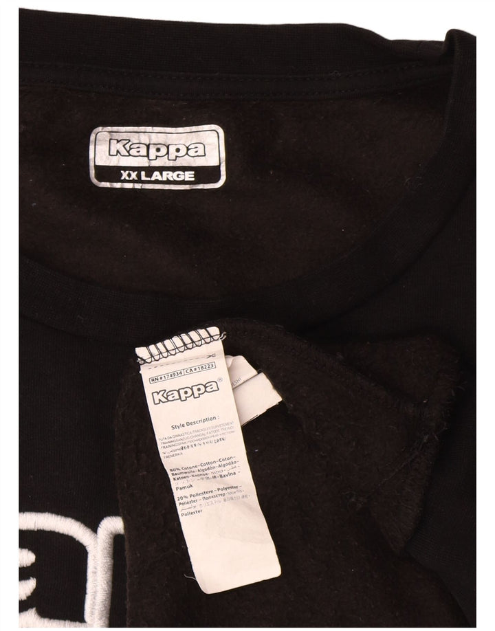 Kappa Sweat-shirt graphique pour homme 2XL en coton noir