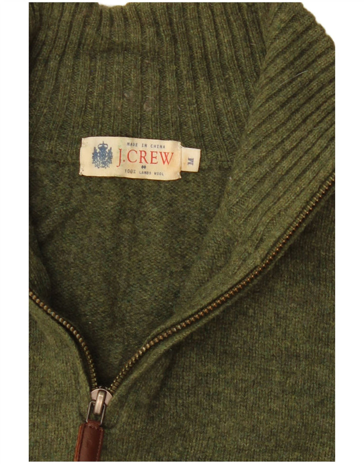 J. Crew Pull Col Zippé Homme Laine Vert Moyen