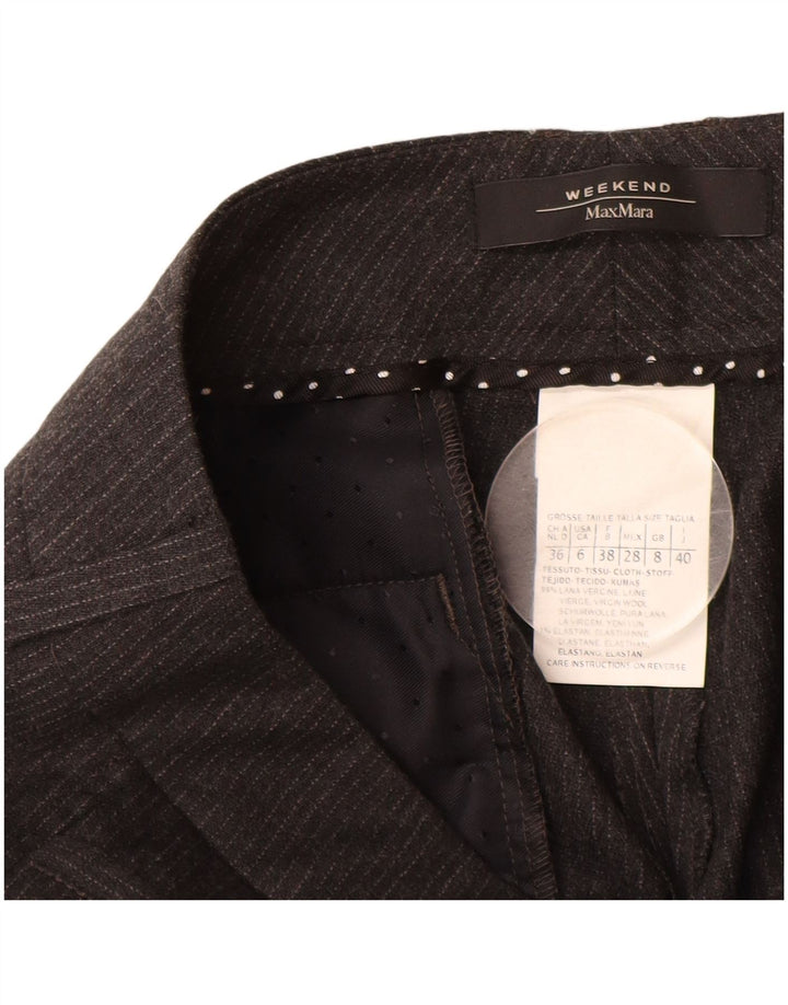 MAX MARA Pantalon décontracté week-end pour femme UK 8 Small W28 L27 Gris à fines rayures