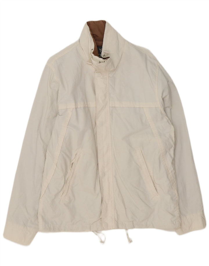 veste de pluie homme vintage UK 40 Grand coton blanc