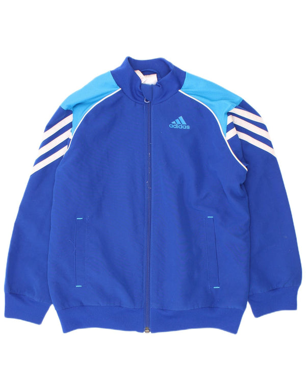 Adidas Veste de Survêtement Garçon 7-8 Ans Bleu Colorblock Polyester
