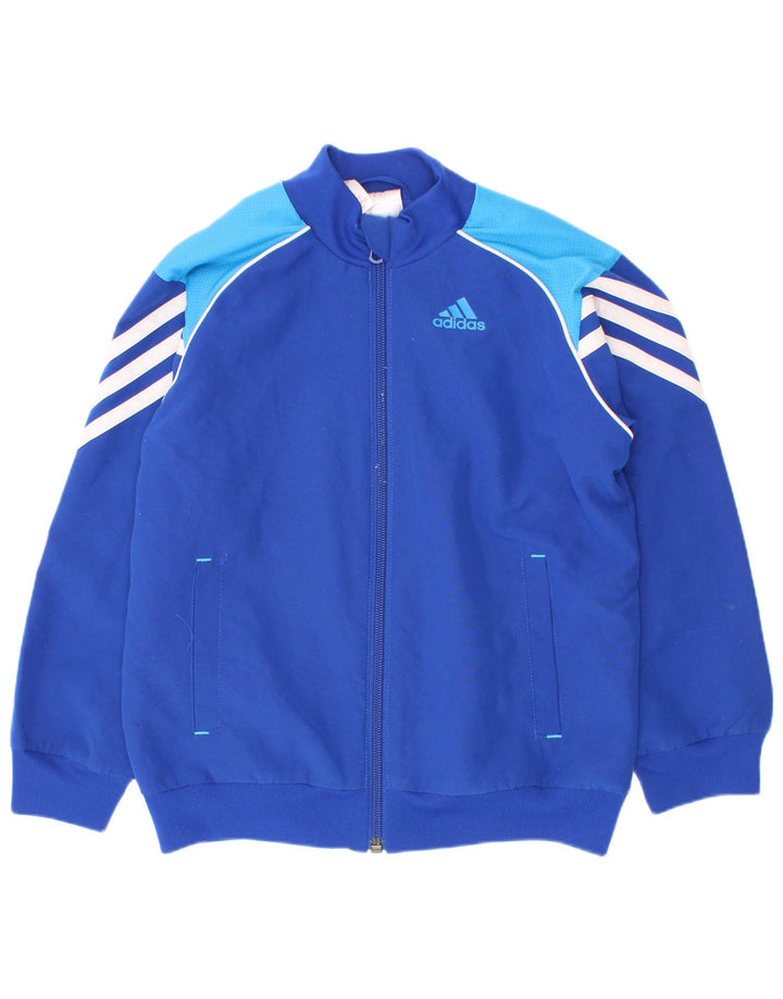 Adidas Veste de Survêtement Garçon 7-8 Ans Bleu Colorblock Polyester