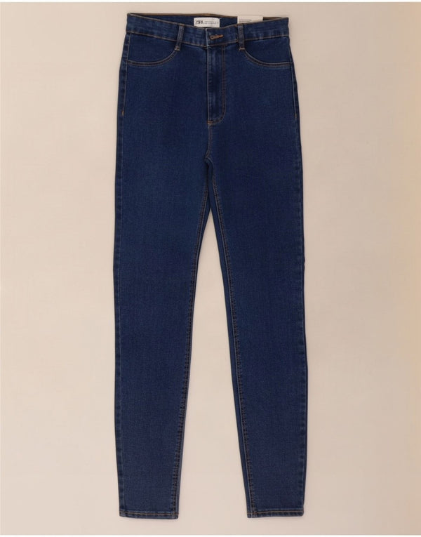 Zara Jean skinny femme EU 38 Small W28 L28 Bleu Coton