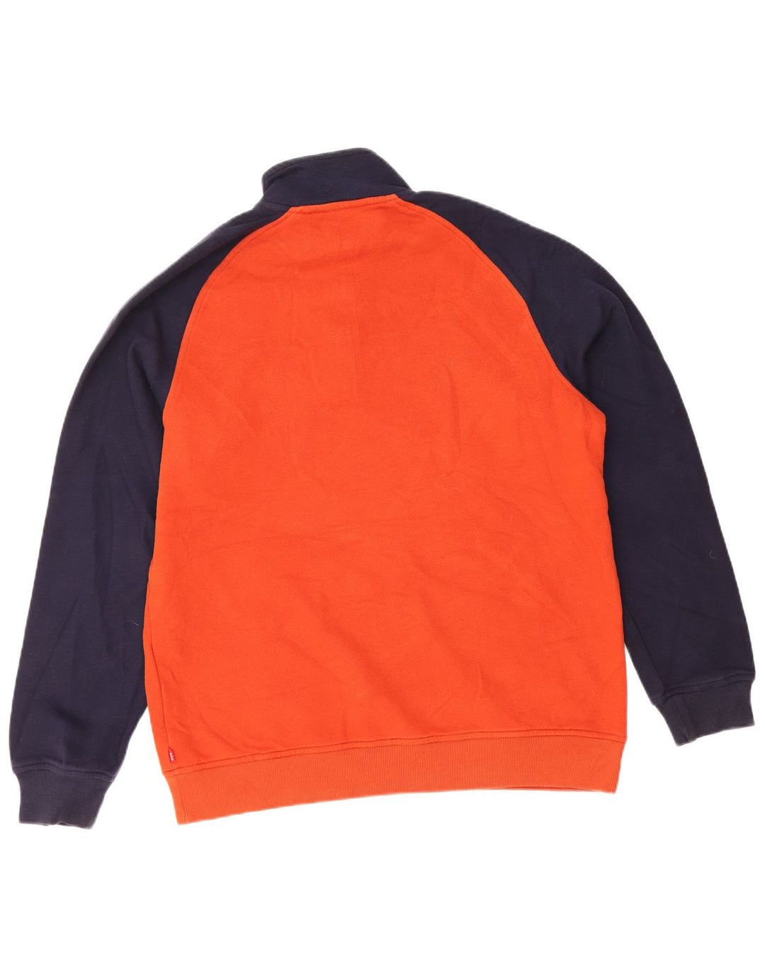 IZOD Sweat-shirt col zippé pour homme en coton color block orange moyen
