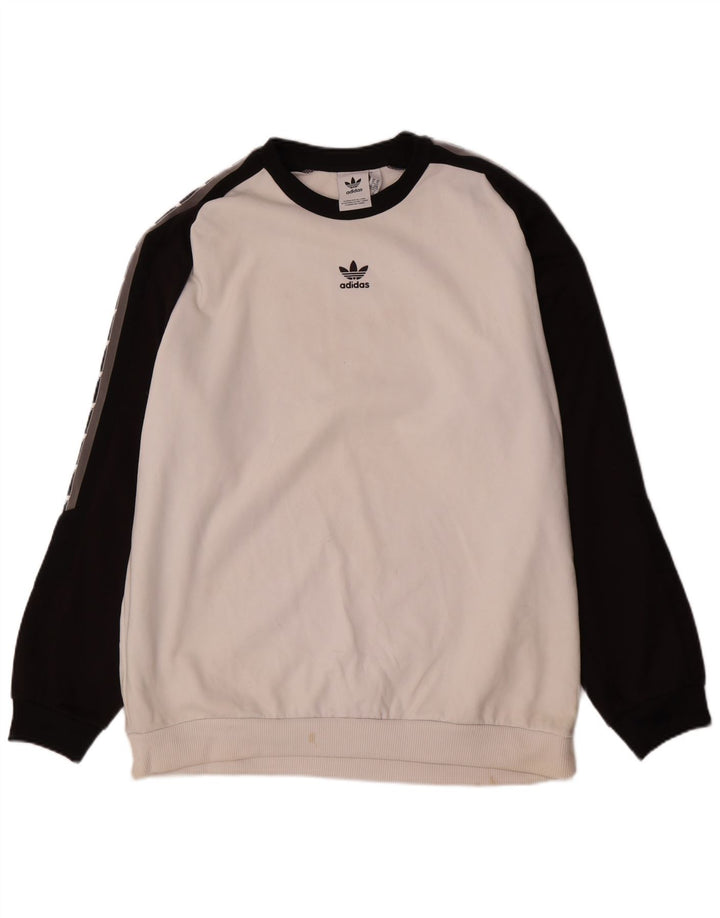 Adidas Sweat-shirt pour homme XL Blanc Colorblock Polyester