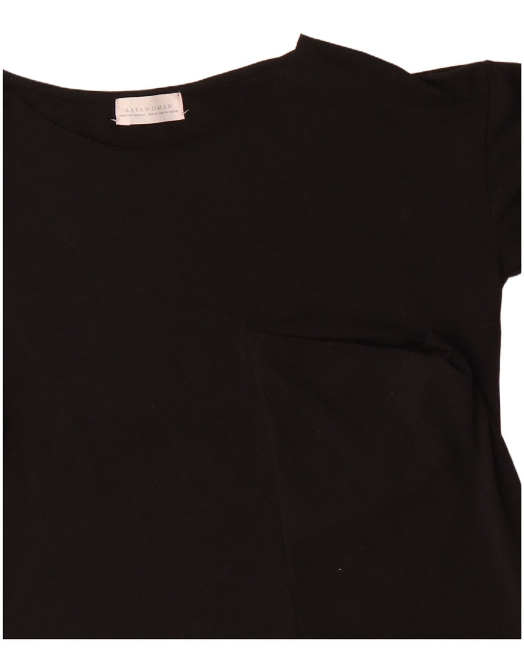 Zara Femme Top Manches Longues UK 14 Moyen Noir