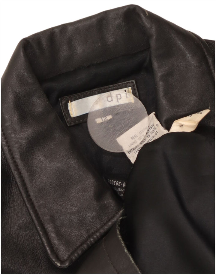 DPL Veste en cuir pour femme UK 12 Cuir noir moyen