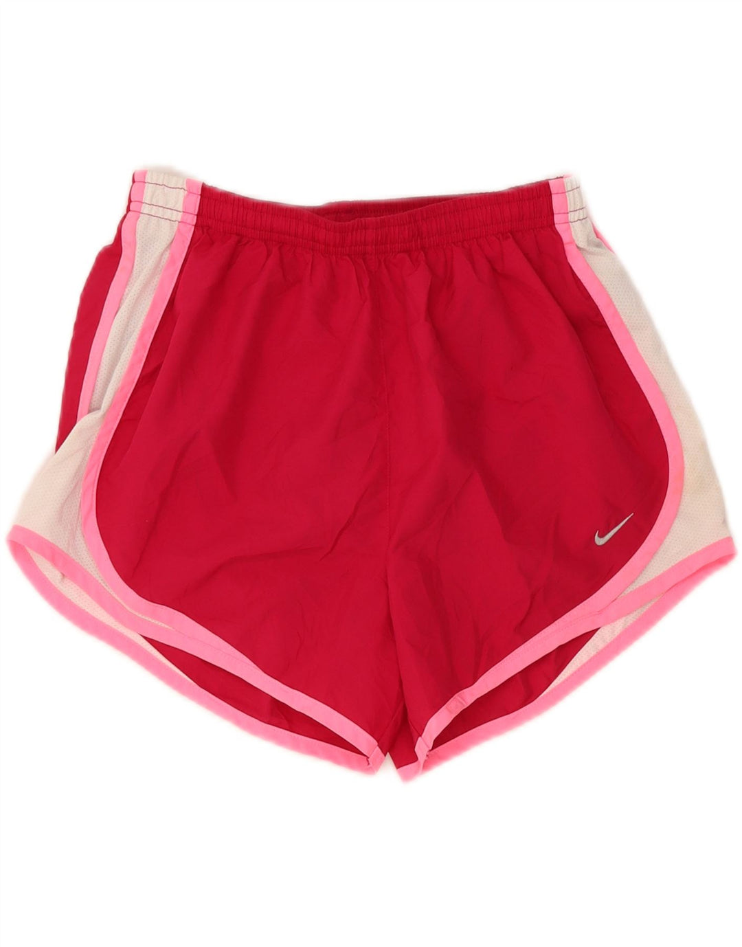 NIKE Short de sport Dri Fit pour femme UK 10 Petit Rouge Colorblock Polyester