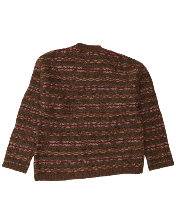 Eddie Bauer Pull à col rond coupe classique pour homme, grandes rayures kaki