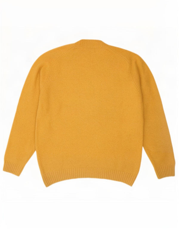 Zara Pull ras du cou pour homme XL en laine jaune
