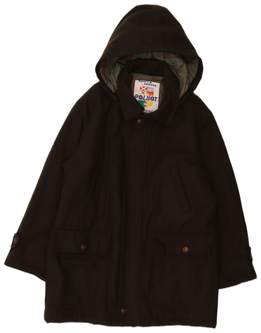 POLBOT Manteau à capuche pour homme UK 40 Large Kaki Laine