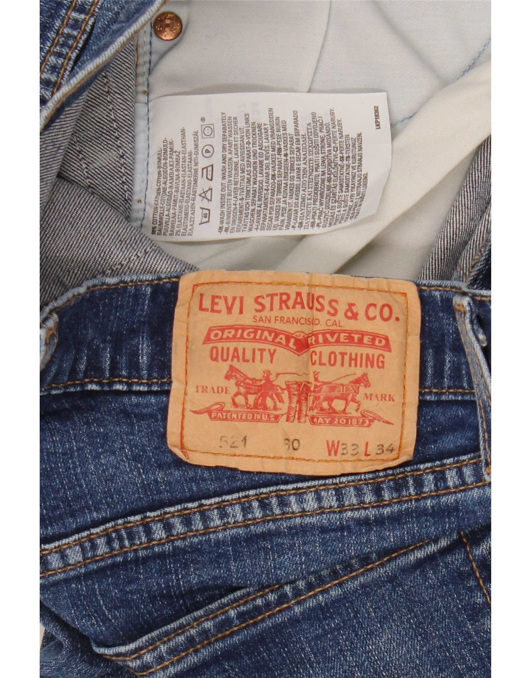 Levi's Jean Droit 521 Homme Bleu W33 L29 Coton