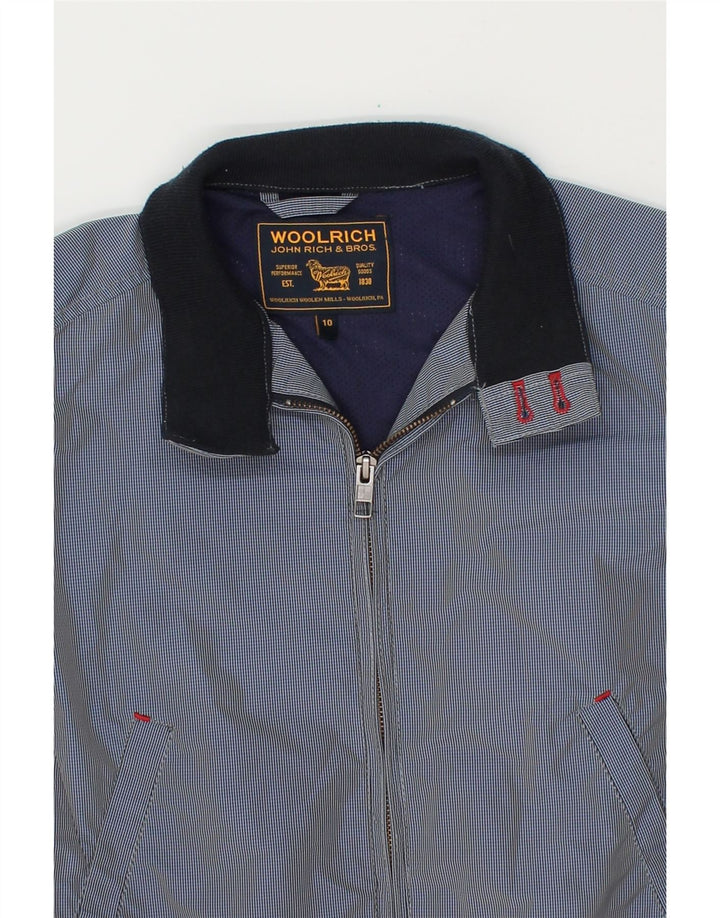 WOOLRICH Boys Bomber Jacket 9-10 Years Blue Check Polyester Vintage Woolrich and Second-Hand Woolrich from Messina Hembry 