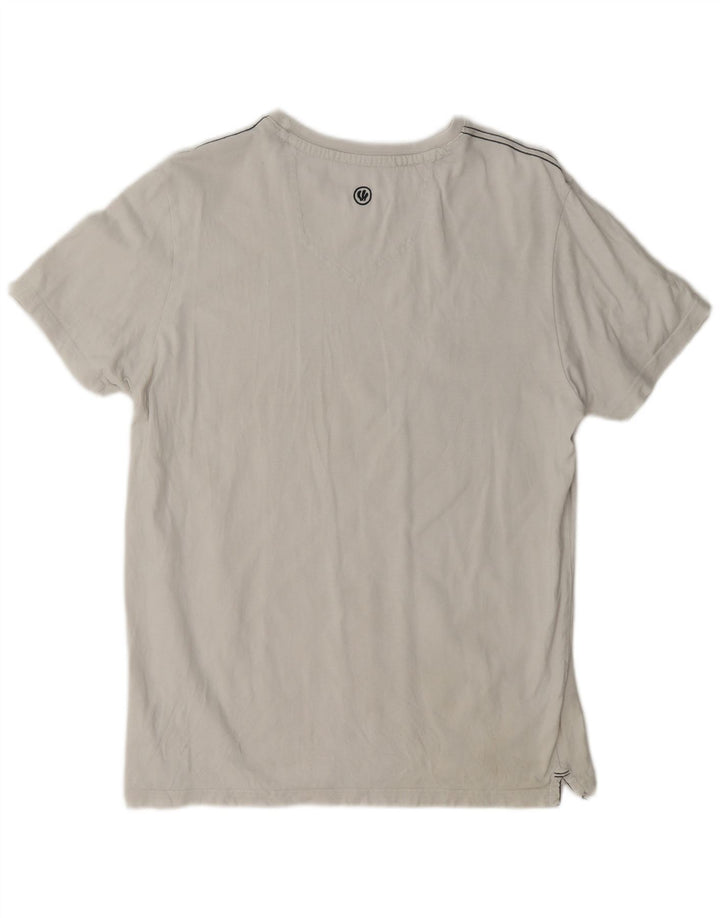 Fat Face T-Shirt Graphique Homme Blanc Moyen Coton