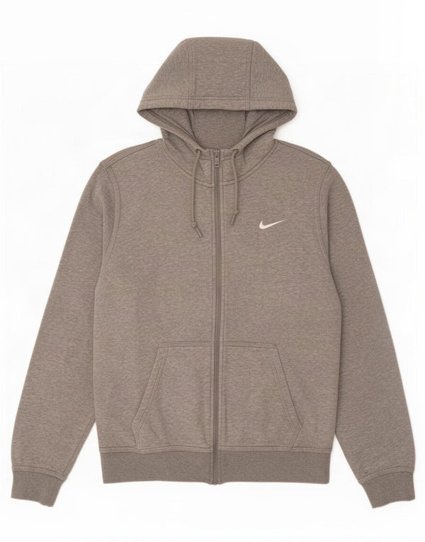 Nike Pull à capuche zippé pour homme Petit coton moucheté gris