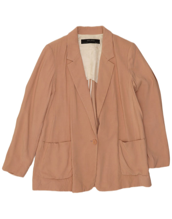 Zara Veste Blazer 1 Bouton Femme UK 14 Acétate Rose Moyen