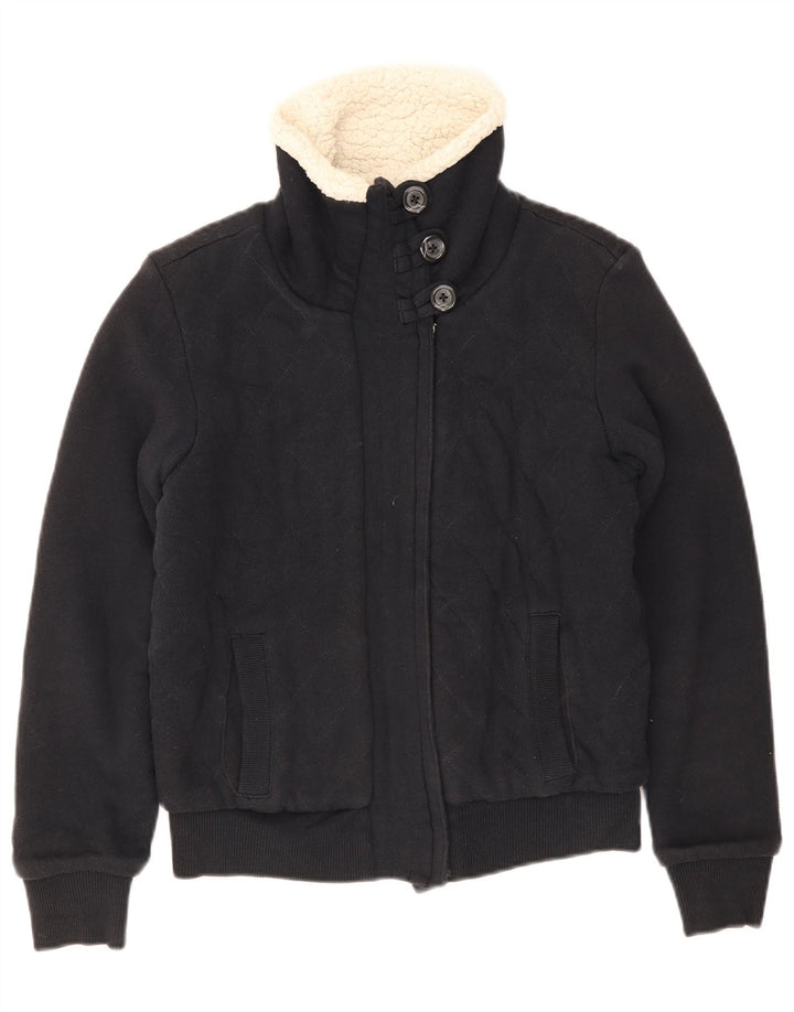 Gap Womens Bomber Sherpa Jacket UK 10 Petit Bleu Marine Coton