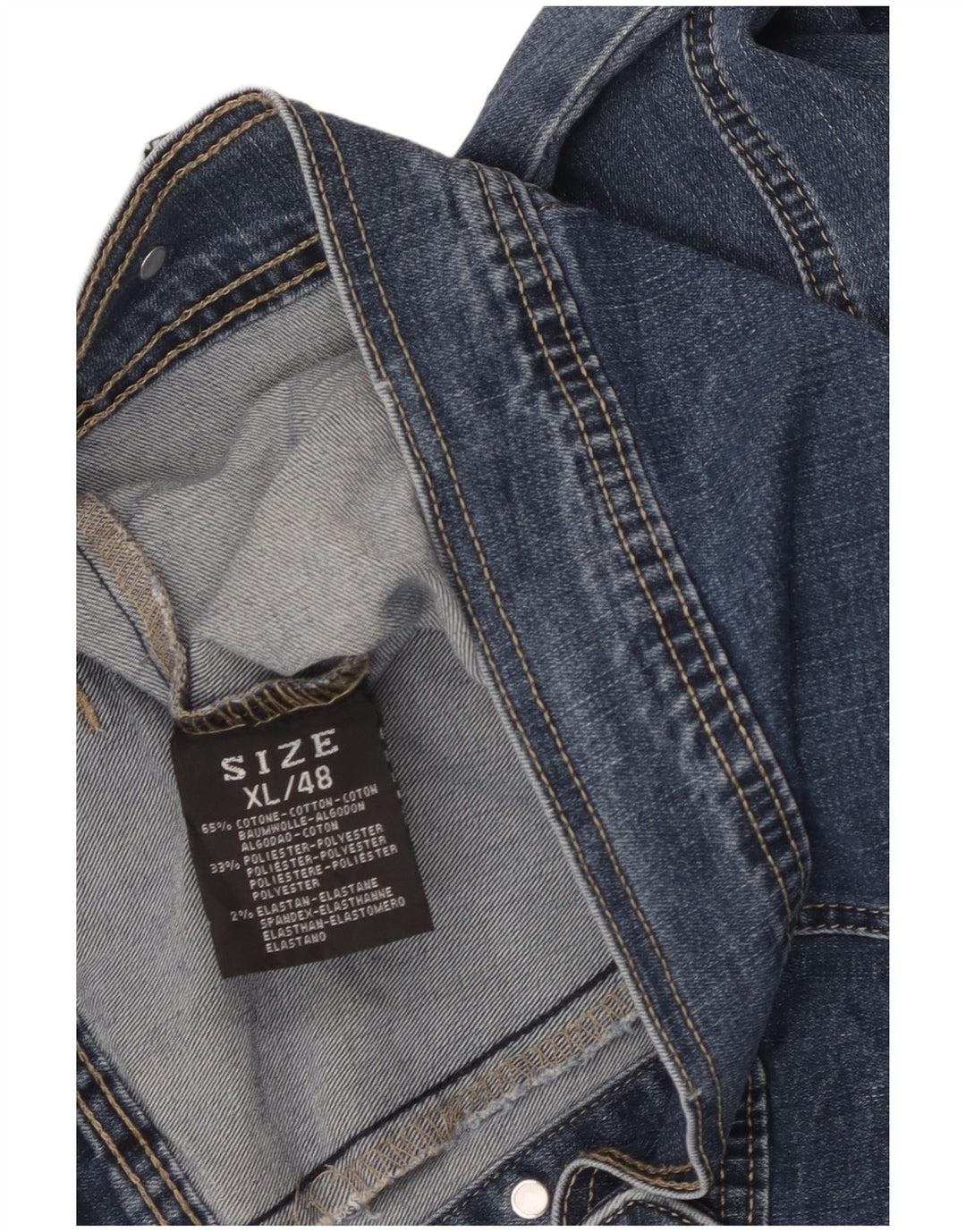 VINTAGE Veste en denim femme UK 18 XL Coton bleu